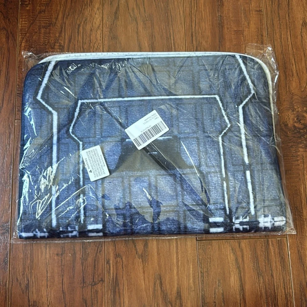 NWT Frost Welcome Entry Way Outdoor Door Mat Bathroom Rubber Non Slip BLUE Rug